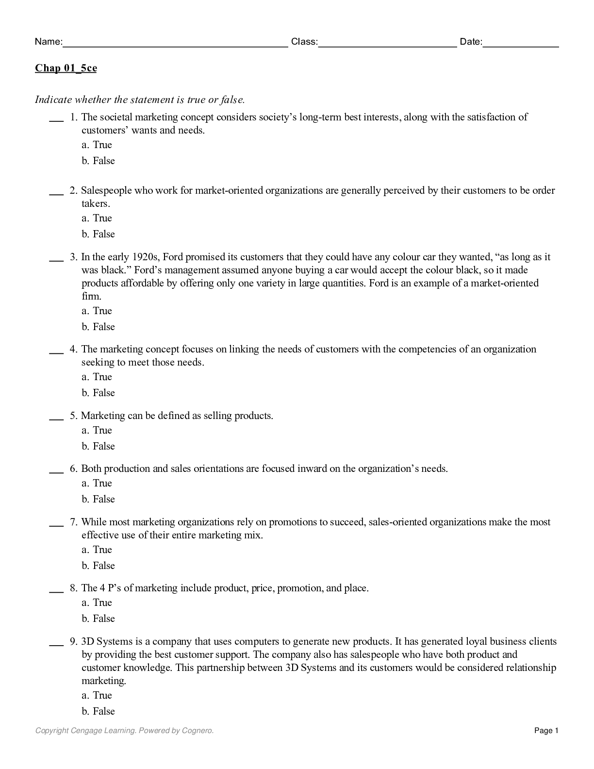 Preview image for MKTG, 5th Canadian, Edition by Charles Lamb, Joe Hair TEST BANK